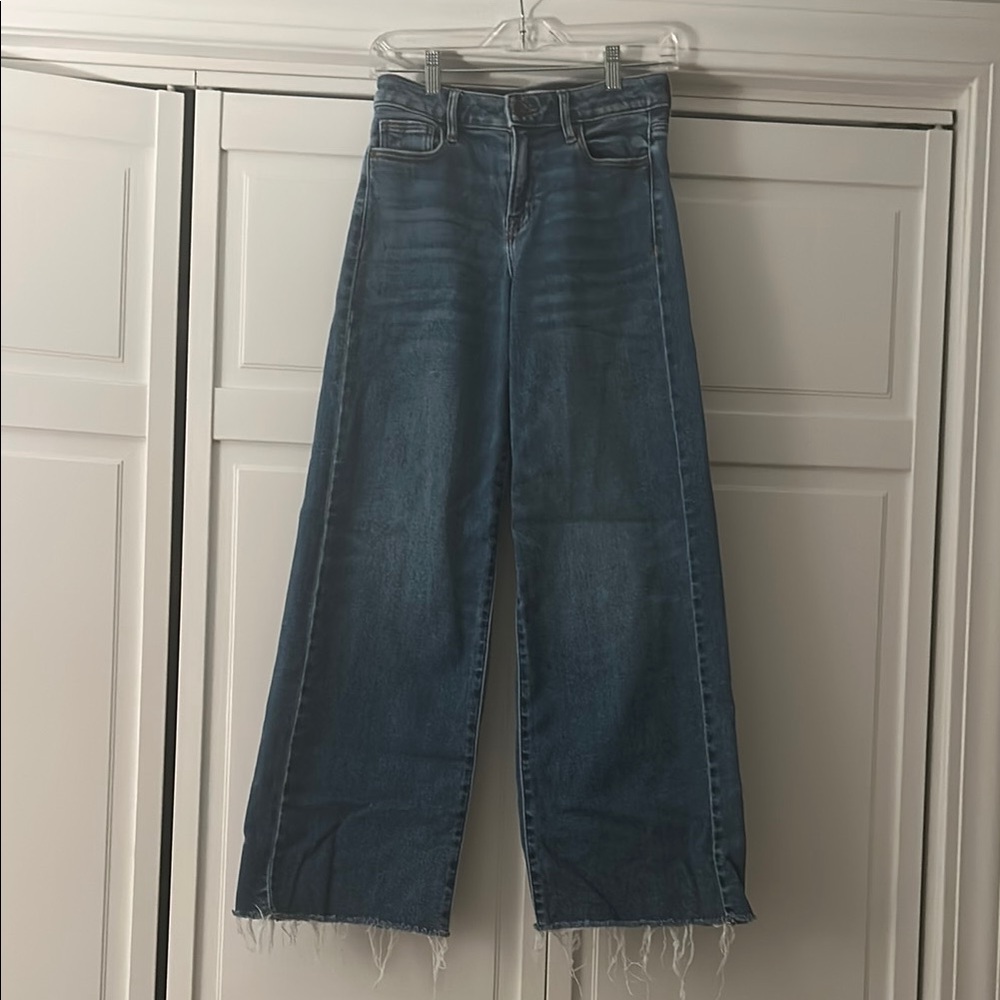Stylish Wide Leg Frayed Women's Jeans by Hidden